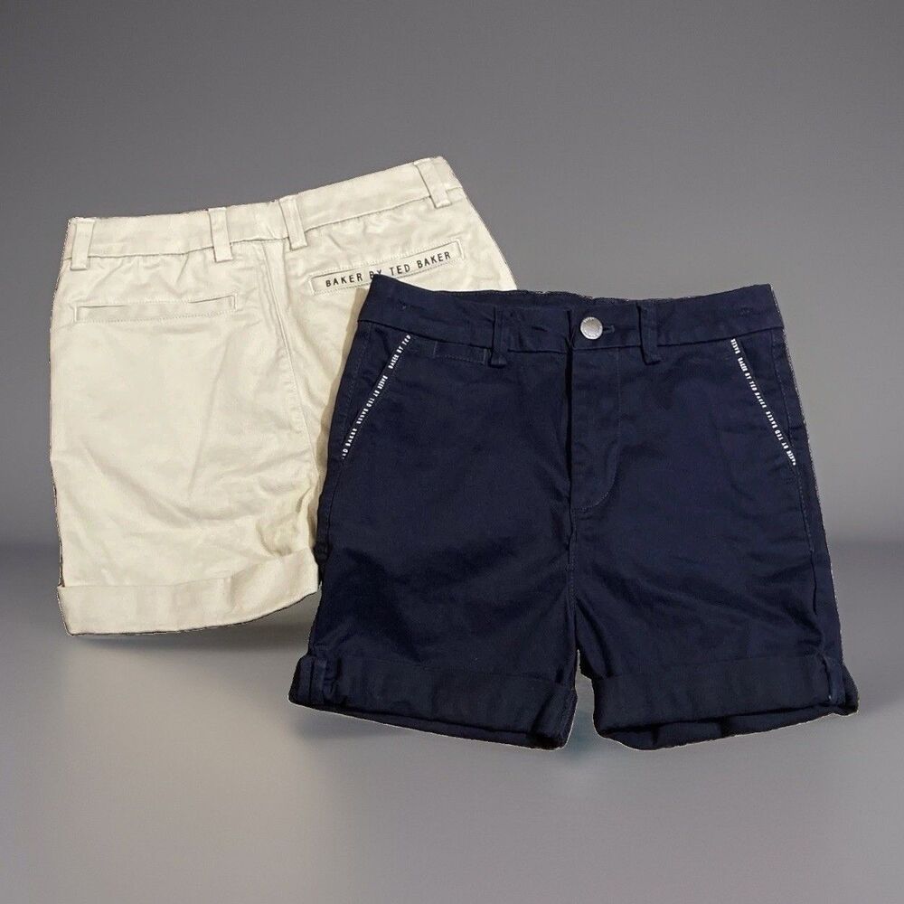 Baker x Ted Baker Kids Casual School Kids' Stretch Cotton Chino Shorts Set Sz 7